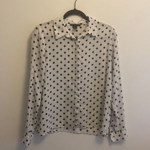 Forever 21 printed polka dot blouse